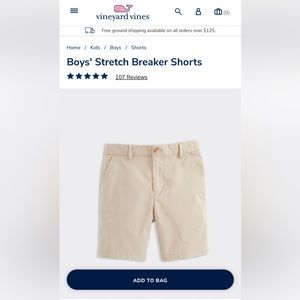 Vineyard Vines boys Khaki size 14 Stretch Breaker Shorts